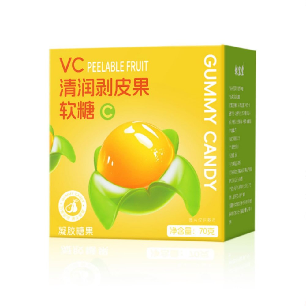 Peel Off Fruit Gummies 70g/Bag Lemon Mint Flavour Wedding Sweets Sweets Ready to Eat Fruit Snacks Filled Fruit Gum with Fruit Juice and Vitamins