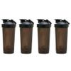 Jooehyer 4X Shaker Cup Sports Portable Convenient Stirring Cup 600Ml Plastic Shakers Bottle Adults Black view 1