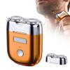 Electric Mini Shaver for Men, Portable Double Head Razor, Wet & Dry Shaving Machine, Waterproof Compact Electric Shaver for Home, Office, Travel (Orange) view 2