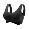 2026 Women Underwear Without Steel Ring Sleep Bra Latex Underwear Traceless Back Heart Bar, black, XXL view 1