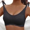 2026 Women Underwear Without Steel Ring Sleep Bra Latex Underwear Traceless Back Heart Bar, black, XXL view 2