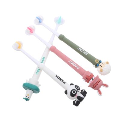 Beaupretty 4pcs Boy Girl's Toothbrush Soft Three Sided Head Tooth Brush for Boys and Girls Girl First Toothbrush Easy to Hold Cleaning Brush and Aged Travel Use