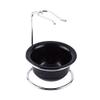 Akozon Stainless Steel Shaving Brush Stand and Barber Straight Vane/Wing Barber Straight Vane/Wing Holder with Black Shaving Bowl - Ideal for Elegant Storage and Hygiene view 1