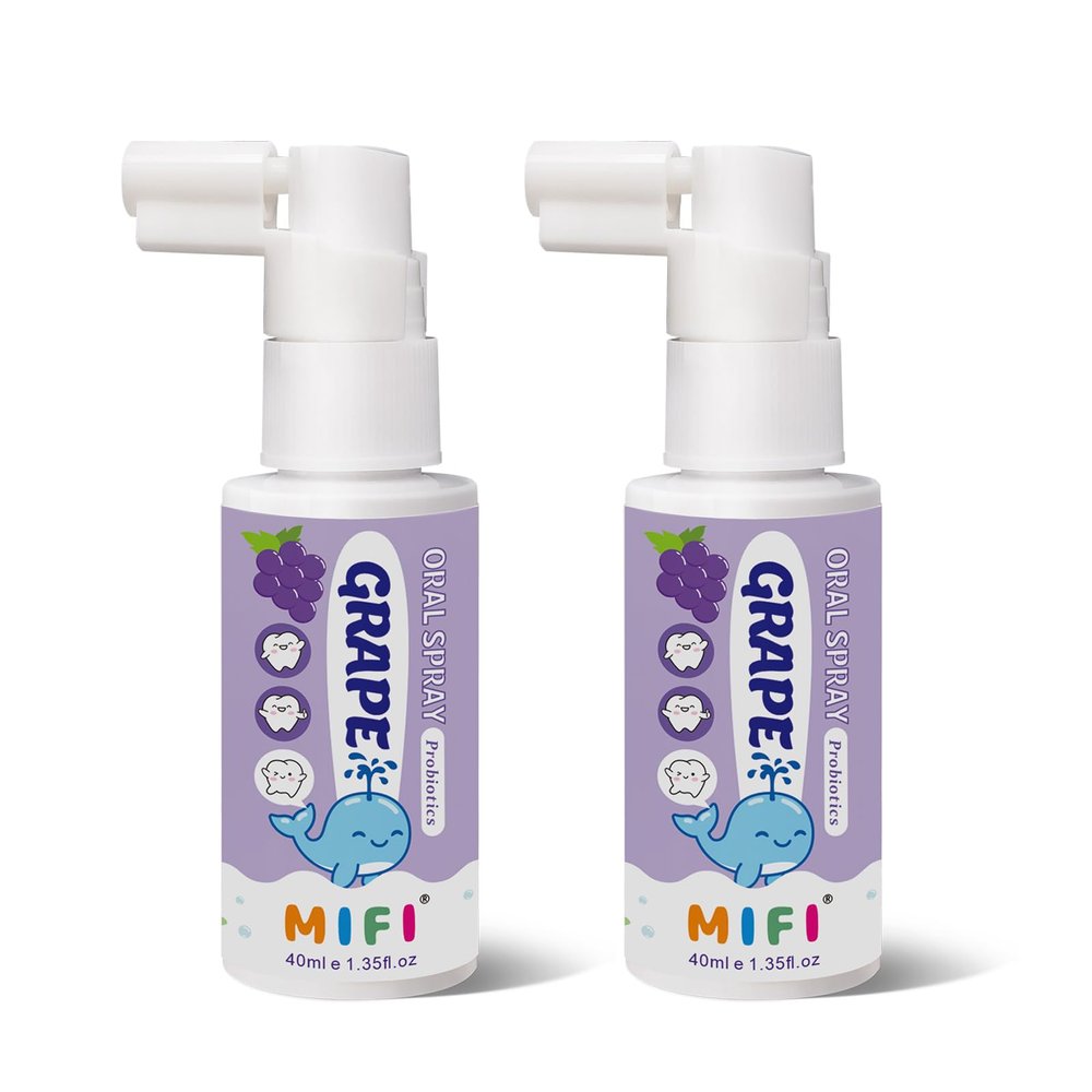 Oral Spray for Children, Cleans Teeth Gently, Freshens Breath Instantly, Pocket - Sized for Hassle - Free Portability (2Pack, Grape)