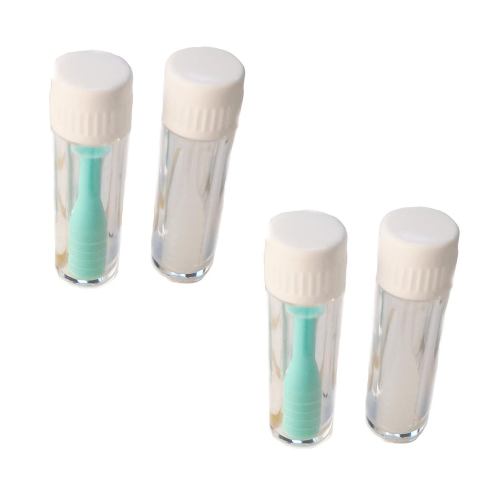 BESTYASH 4pcs Lenses Suction Stick Contact Lens Applicator Tool Silicone Material Anti-Slip Surface Gentle for Hard and Rgp Lenses Travel Use (2pcs Green + 2pcs White