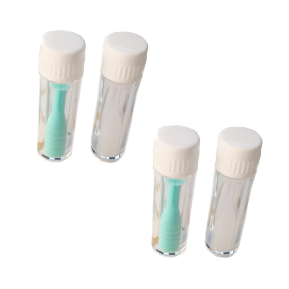 Beaupretty 4pcs Lens Remover and Suction Stick Set Case, Portable Contact Lenses Inserter Remover Tools, White and Green, Suitable for Travel and Home Use