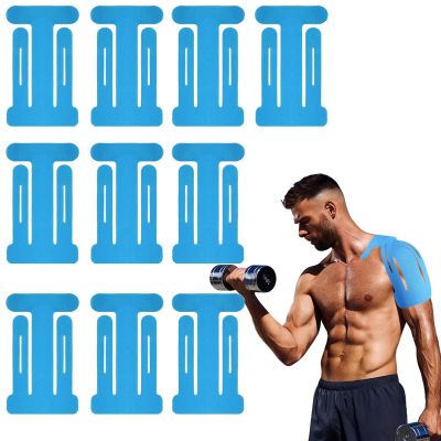 10 Pcs Kinesiology Tape Shoulder Tapes, Elastic Shoulder Support Tapes, Sports Tape Kinesiology Tape Pre Cut Provides Stability Shoulder Support for Women and Men