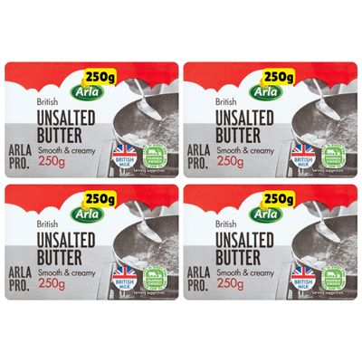 Unsalted butter Arlas (4 x 250g)