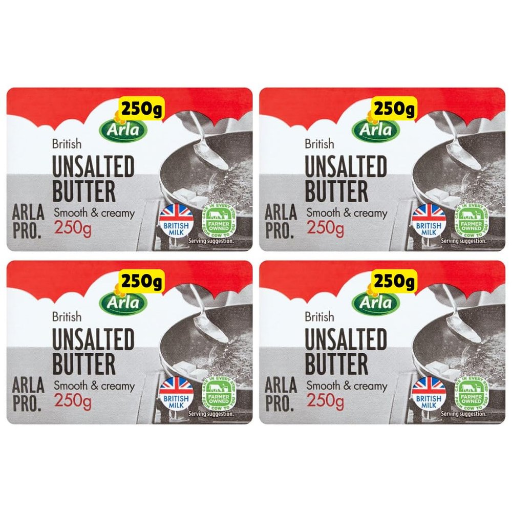 Unsalted butter Arlas (4 x 250g)