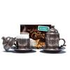 NUTZ4NUTS Keyring with ALI Baba Turkish Coffee Set (100g Turkish Coffee + 2 Coffee Cups + 2 Zamak Sleeves) (Silver Colour) view 2