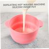 BESTYASH Heat Resistant Pink Silicone Wax Melting Bowl Non Stick Wax Melting Pot for DIY Hair Removal Salon Spa Use Practical Container with Smooth Surface Easy to Clean and Demould view 3