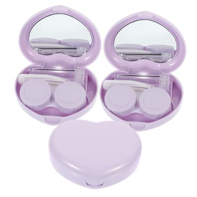 DECOMELODY 3 Sets Lens Case Travel Lens Case Pp Material Lightweight Portable with Mirror Tweezers Connecting Rod Outdoor Use Fits Backpack