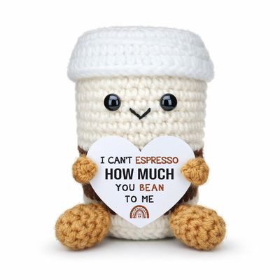 Handmade Crochet Coffee Decor Gift - Spring Ideal Presents for Birthday, for Parents, Spouse, Boyfriend, Girlfriend, Friends, Grandparents, Teacher, Aunt, Uncle, Boss, Coworkere