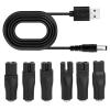 7Pcs Universal Shaver Charger Kit USB Power Cable with 6 Adapter Heads, 5V Replacement Cord for Electric Shavers, Beard Trimmers, Hair Clippers, Beauty Devices, Travel or Home Use