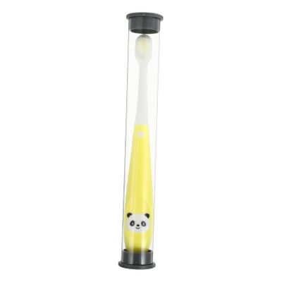 LALADEFIEE Manual Toothbrush with Yellow Storage Bucket with Supple Bristles and Comfortable Oral Cleaning Tool Practical Toothbrush Children for Babies and Kids