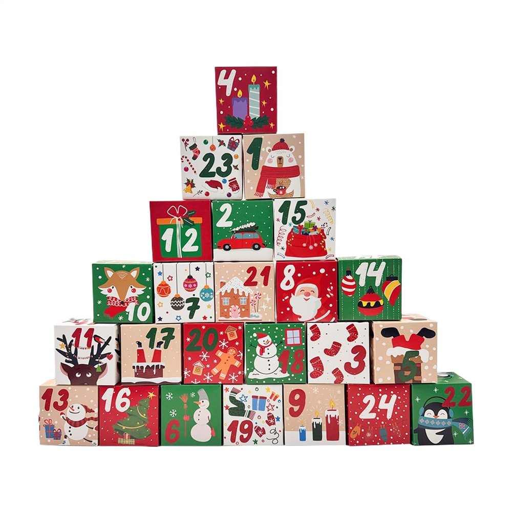 Christmas Calendar Box Festive Countdown Calendar Empty Container Organizer