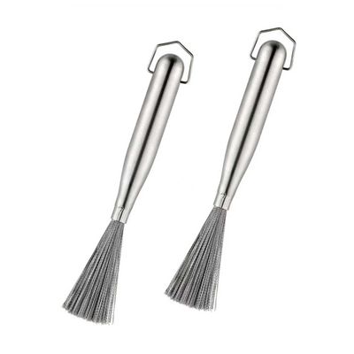 304 Stainless Steel Brushes, 2PCS Steel Wool Scrubber with Handle, Stainless Steel Scrubber for Dishes, No Need to Touch Stains, Replaces Steel Wool for Pots, Pans, Grill, Stoves
