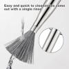 304 Stainless Steel Brushes, 2PCS Steel Wool Scrubber with Handle, Stainless Steel Scrubber for Dishes, No Need to Touch Stains, Replaces Steel Wool for Pots, Pans, Grill, Stoves view 3