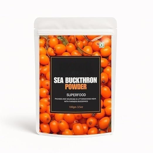 Sea Buckthorn Berry Powder | 100+ Cups | Himalayan Dry Berry from Ladakh | 100g