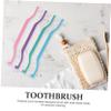 BELLIFFY 4Pcs Double Headed Tapered Toothbrush for Braces and Dentures Travel Friendly Household Oral Cleaner with Soft Bristles in Deep Green Blue Pink Purple view 4