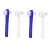 BELLIFFY Double-Sided Denture Toothbrush 4pcs Set with Soft Bristles for False Teeth Cleaning, Dual-Head Design in White and Blue, Suitable for Denture Care and Retainer Cleaning view 1