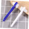BELLIFFY Double-Sided Denture Toothbrush 4pcs Set with Soft Bristles for False Teeth Cleaning, Dual-Head Design in White and Blue, Suitable for Denture Care and Retainer Cleaning view 4