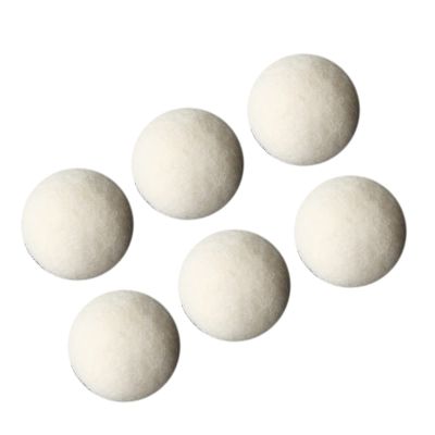 6 Pack Wool for Laundry High Density Reusable Wool Drying Balls Reduce Static Cling, Shorten Drying Time, Fabric Softener Alternative for Clothes & Delicates (4cm)