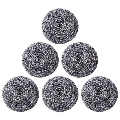 Stainless Steel Washing Up Brush, Reusable Washing Up Sponge, 6 Pieces, Ergonomic Stainless Steel Sponge for Pots, Pans, Dishes, Cooker, Sink, Home, Bathroom, Camping, Outdoor