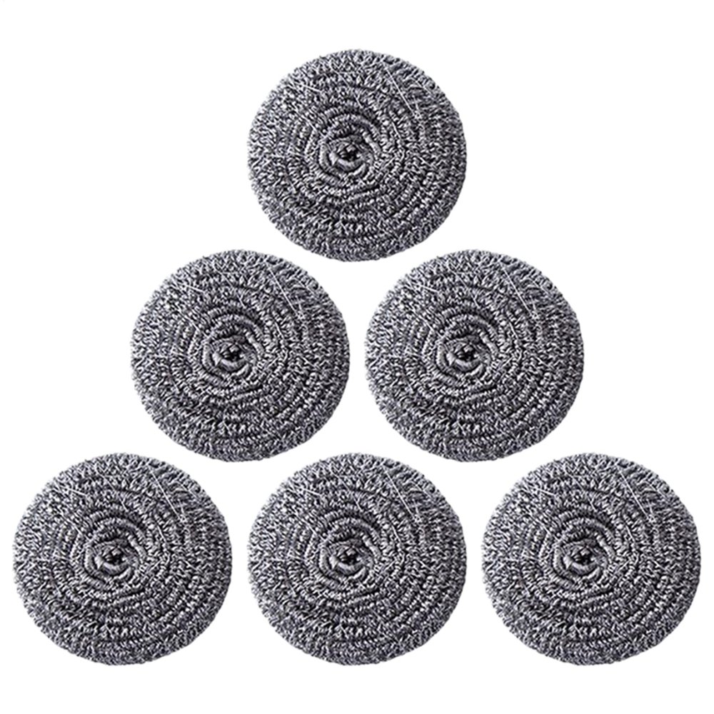 Stainless Steel Washing Up Brush, Reusable Washing Up Sponge, 6 Pieces, Ergonomic Stainless Steel Sponge for Pots, Pans, Dishes, Cooker, Sink, Home, Bathroom, Camping, Outdoor