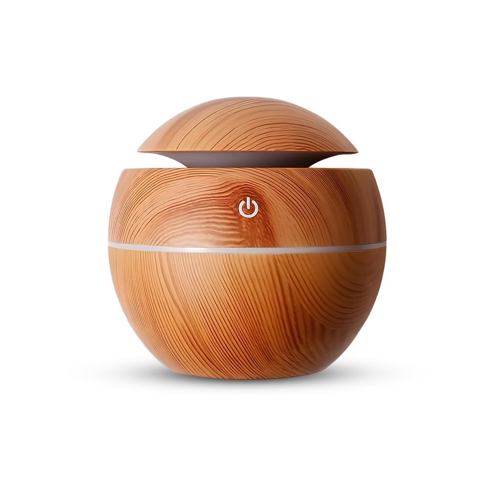 130ML Essential Oil Diffuser Small Compact Mini Ultrasonic Aromatherapy Humidifier, Whisper Quiet Air Freshener with Warm LED Lights, One-Button Operation for Home, Office and Bedroom AZULON
