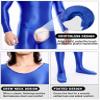 AIEOE Oil Shiny Bodysuit for Men Glossy High Stretchy Full Body Outfit Short Sleeve Open Crotch Underwear Lingerie Unitard Jumpsuit view 3