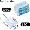 20PCS Dust Magnet Refills with Handle for FlashDuster compatible with Pledge FlashDisposable Electrostatic Duster for CleaningLock Away Dust, Dirt and Hair for Home&Office&Blinds&Keyboard view 2