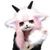 Animal Furry Head Cover,Fursuit Wearable Head Cover,facial Lint-free Cloth,party Halloween COS Clothing Accessories(D) view 1