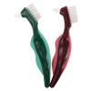 PENIKOKO 2pcs Dual Head Dentures Brush Cleaner for Seniors Hard Bristle Dental Brush with Non Slip Handle Deep Cleaning Toothbrush for False Teeth Portable Oral Care Tool for Precise Plaque view 1