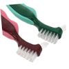 PENIKOKO 2pcs Dual Head Dentures Brush Cleaner for Seniors Hard Bristle Dental Brush with Non Slip Handle Deep Cleaning Toothbrush for False Teeth Portable Oral Care Tool for Precise Plaque view 3