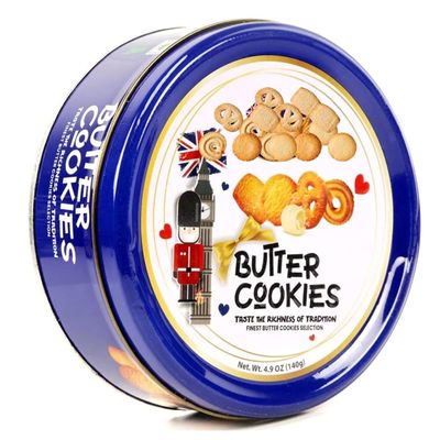 Butter Cookies Tins 140g Classic Danish Style Butter Cookies in Gift Tin Crunchy & Delicious Biscuits Perfect for Sharing & Gifting - Btat (2 x Tins)