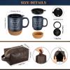 Dandat 3 Pcs Thank You Gift for Men Coworker Appreciation Gift Leather Toiletry Bag May You Be Proud 15oz Coffee Cup with Keychain for Boss Manager Male Teacher Nurse Employee Thanksgiving (Dark Blue) view 2