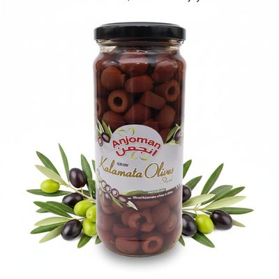 Anjoman Kalamata Sliced Olives 358ml | Ready to Use