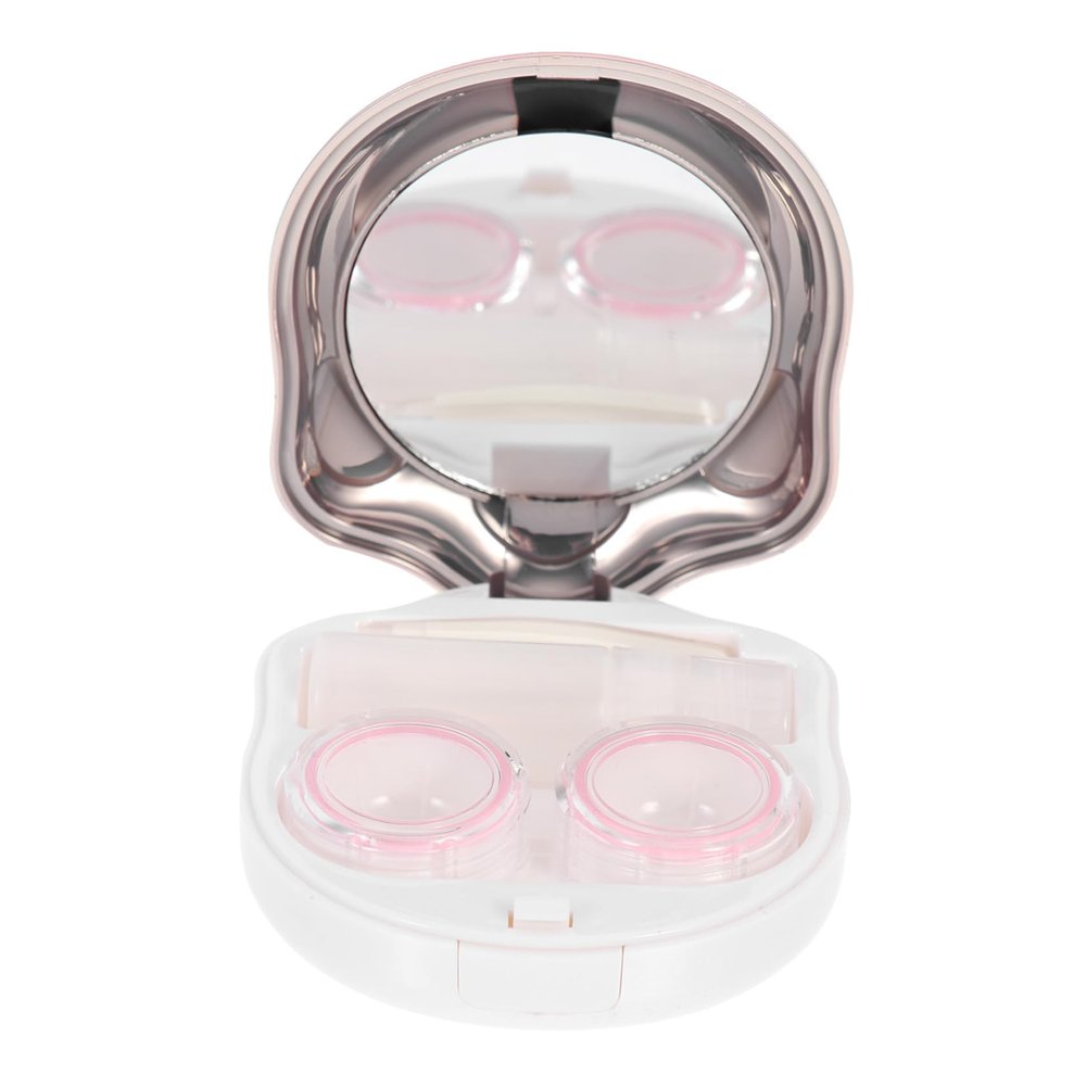 VALICLUD Portable Lightweight Cat Claw Contact Lens Box Abs Material for Outdoor and Class Use, Cute Contact-Lens Holder Storage Case for Family Members and Short-sighted Friends