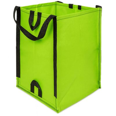 DURASACK Heavy Duty Home and Yard Bags 48-Gallon Reusable Self-Standing Lawn and Leaf Bags Garbage Can with Reinforced Handles, Lime Green