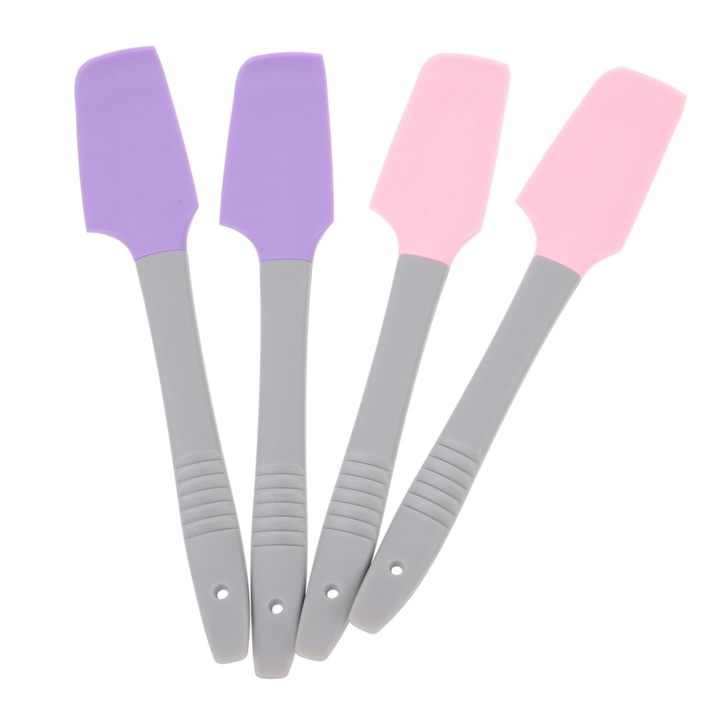 4Pcs Silicone Waxing Spatulas with Ergonomic Design and Non-Slip Handle, Portable Handheld Wax Sticks for Home Hair Removal and Cream Application