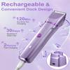 Bikini Trimmer Women Lady Shavers for Women Body Hair Trimmer for Bikinis Legs Pubic Hair Bikinis Trimmer for Womens,Electric Shaver for Womens,Ceramic Blades IPX7 Washable Head,Wet and Dry Use Purple view 4