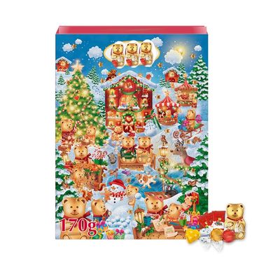 Teddy Winter Wonderland Adventt Calendar 170g - Milk and White Chocolate Napolitaains, Mini Teddies and truffles