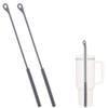 2pcs Silicone Straw Cleaner Brush, 9.45in Extra Long Straw Cleaning Brush for Metal Glass Straight Bent Pipe Long Mouthed Pots Kitchen Gadgets Essential Accessories view 1