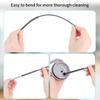 2pcs Silicone Straw Cleaner Brush, 9.45in Extra Long Straw Cleaning Brush for Metal Glass Straight Bent Pipe Long Mouthed Pots Kitchen Gadgets Essential Accessories view 3