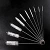 10 Pcs Nylon Straw Cleaning Brush Set Bottle Pipe Cleaner Brushes for Straws, Kettles, Tubes & Spouts Flexible Stainless Steel Wire with High-Density Nylon Bristles Pipe Cleaner Set (White) view 1