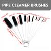 10 Pcs Nylon Straw Cleaning Brush Set Bottle Pipe Cleaner Brushes for Straws, Kettles, Tubes & Spouts Flexible Stainless Steel Wire with High-Density Nylon Bristles Pipe Cleaner Set (Black) view 2