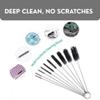 10 Pcs Nylon Straw Cleaning Brush Set Bottle Pipe Cleaner Brushes for Straws, Kettles, Tubes & Spouts Flexible Stainless Steel Wire with High-Density Nylon Bristles Pipe Cleaner Set (Black) view 3
