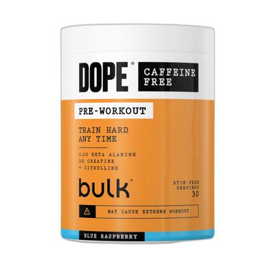 Dope Caffeine Free Pre-Workout Powder, Blue Raspberry, 510g