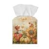 ZOUTAIRONG Sunflower Pumpkin Tissue Box Holder Thanksgiving Leather Tissue Box Cover Square with Bottom Belt for Bathroom, Dresser, Tabletop, Office, Car view 1